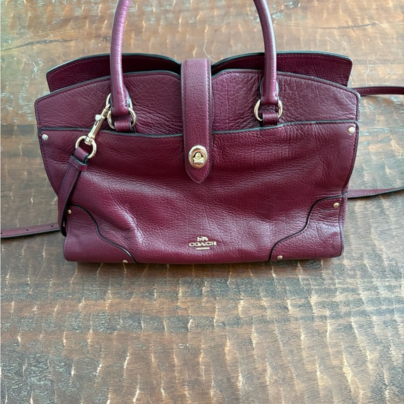 Coach Deep Burgundy Leather Satchel - Picture 1 of 3